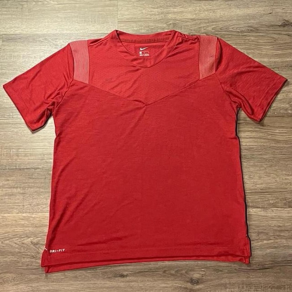 Nike‎ Red Dri-Fit Retro Sportswear V Jersey Shirt size large